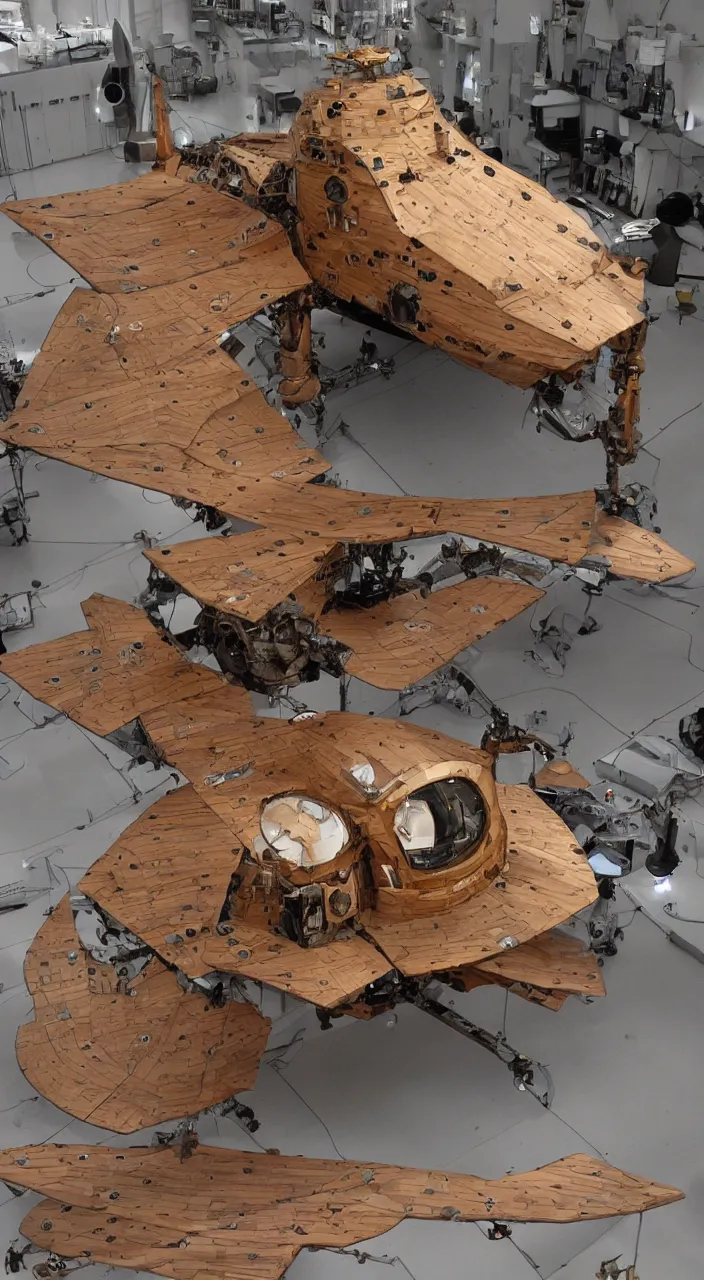 Image similar to spacecraft made out of wood