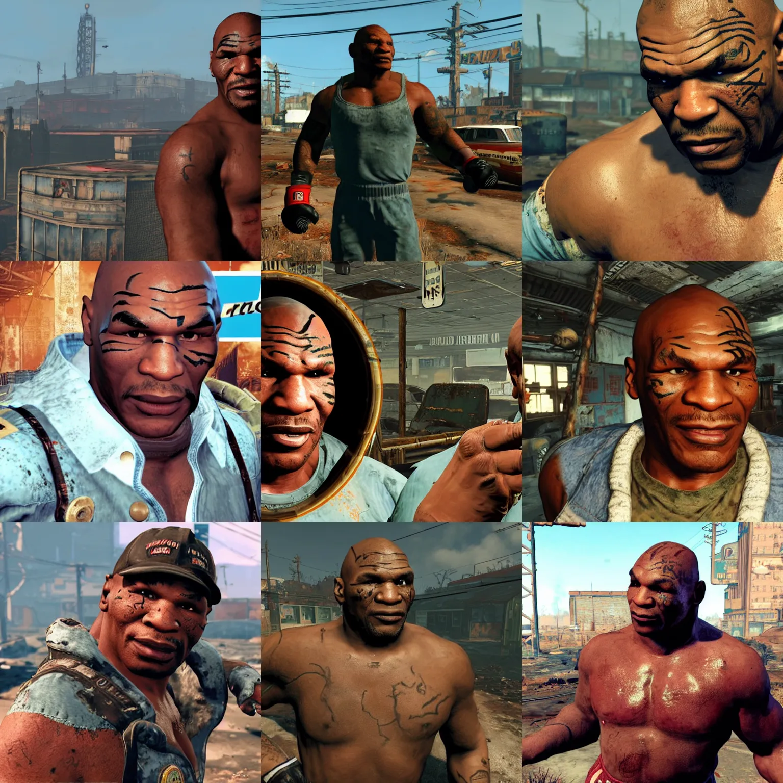 Prompt: Mike Tyson in fallout 4