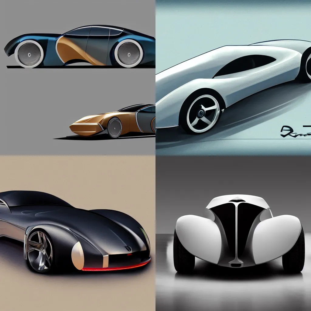 Prompt: art deco inspired sports car, concept art, product render, hd