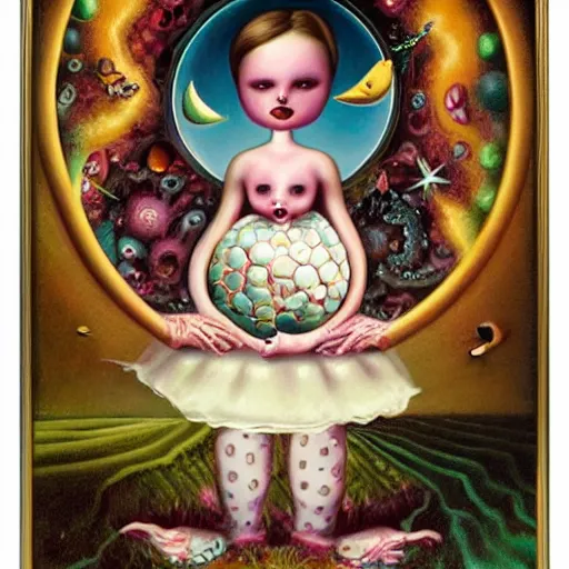 Prompt: Allegory of the multiverse, lowbrow painting by Mark Ryden