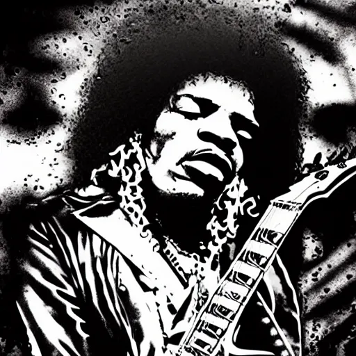 Image similar to grunge illustration of Jimi Hendrix