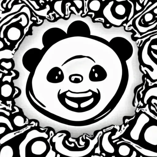 Image similar to smiling pandaslug in cartoon style