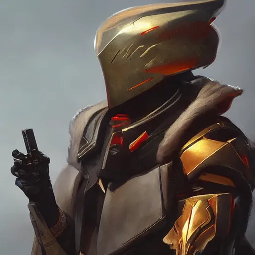 Image similar to destiny 2 concept armor for male, character portrait, realistic, cg art, artgerm, greg rutkowski