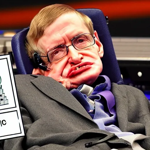 Image similar to stephen hawking in minecraft, gameplay, mojang,