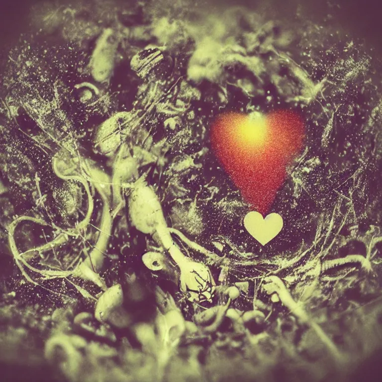 Image similar to double exposure of love, symbols of live, explosion, love is the most relevant theme, love is infinity, love is begin of all, 8 k resolution, artistic mode, artistic, trending on instagram, long exposure, love art, serious, fantasy and dreams vibes, mushrooms style and macro style, spawn, spruce vibes