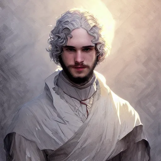 Image similar to portrait of john snow, intricate, elegant, highly detailed, digital painting, artstation, concept art, smooth, sharp focus, illustration, art by artgerm and greg rutkowski and alphonse mucha and william - adolphe bouguereau