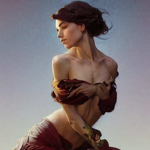 Image similar to fully body, stunningly beautiful woman, her skin is made of pages of poetry, highly detailed, digital painting, artstation, concept art, sharp focus, illustration, art by artgerm and greg rutkowski and alphonse mucha