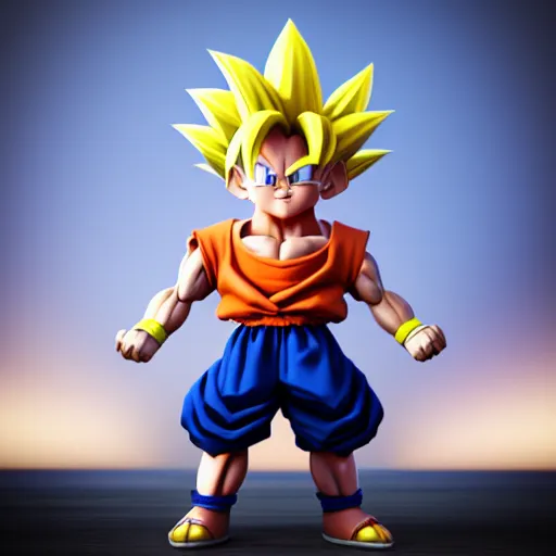 Prompt: goku working at mcdonald's, 3 d render, 4 k.