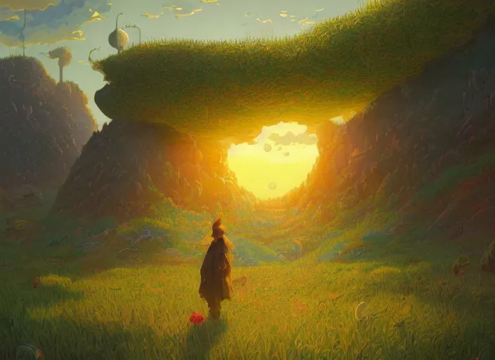 Prompt: concept art of a landscape made of corn on the cob, cel shaded, in the style of makoto shinkai and moebius and peter mohrbacher and anton fadeev