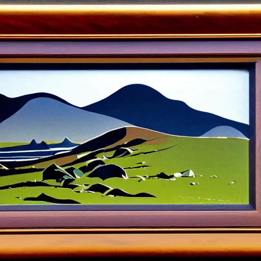 Prompt: the mountains of mourne in ireland, stylistic, beautiful artwork