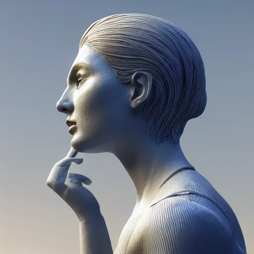 Image similar to portrait of statue woman, chrome, reflect, 8 k uhd, unreal engine, octane render in the artstyle of john park and greg rutkowski