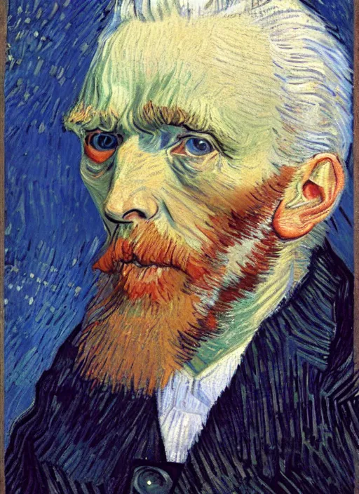 Prompt: portrait of a tired old man with white hair by van gogh, detailed face, symmetrical painting, beautiful expressionist oil painting masterpiece, 8 k resolution, smooth, sharp focus, pastel color palette, trending on artstation