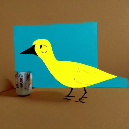 Image similar to yellow bird character from adventure time,