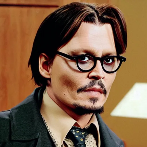 Image similar to johnny depp as dwight schrute in the office