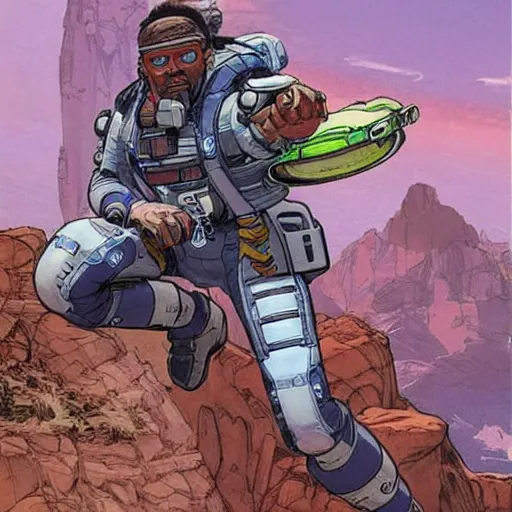 Image similar to wattson. Apex legends. Concept art by James Gurney and Mœbius.