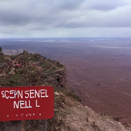 Image similar to scenic view of hell, tourist photo