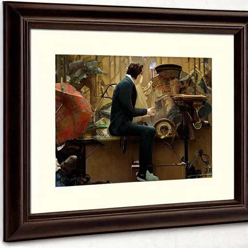 Image similar to oliver sykes on stage portrait by Stanley Artgerm Lau, greg rutkowski, thomas kindkade, alphonse mucha, loish, norman Rockwell