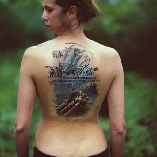 Image similar to a good morning back tattoo, by annie leibovitz and steve mccurry, natural light canon eos c 3 0 0, ƒ 1. 8, 3 5 mm, 8 k, medium - format print