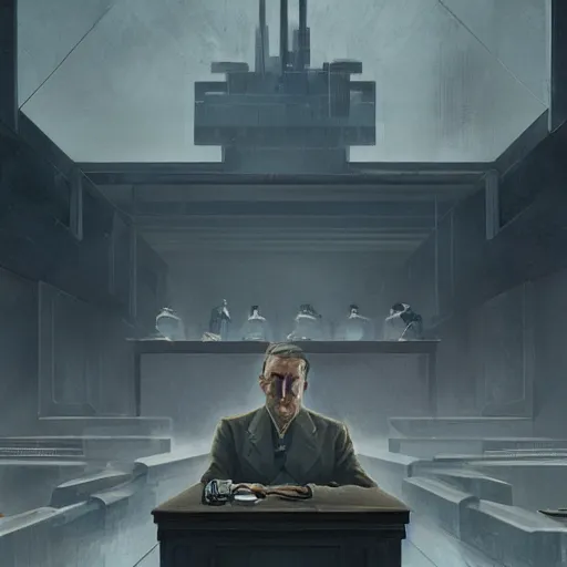 Image similar to concept art of Nineteen Eighty-Four (1949), art by Ryan church and greg rutkowski cinematic, hyper realism, high detail 8k