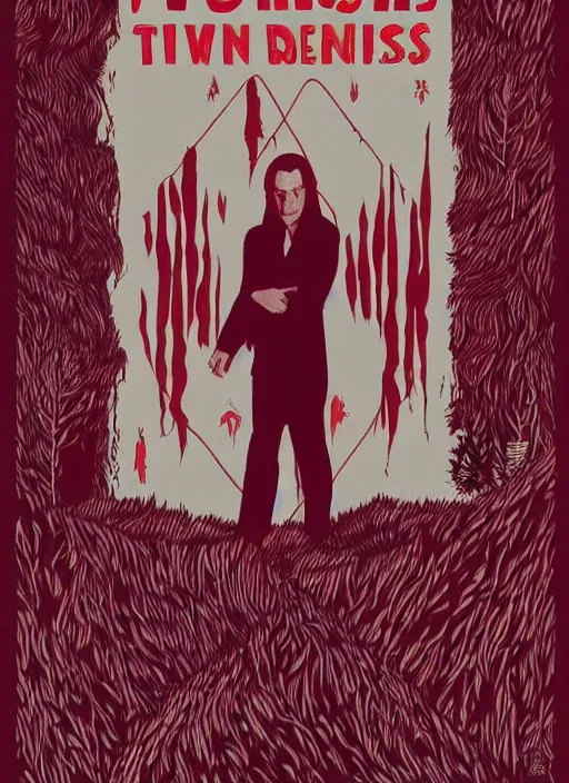 Image similar to twin peaks movie poster art by adam simpson