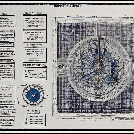 Prompt: blueprint of time machine by Nikola Tesla