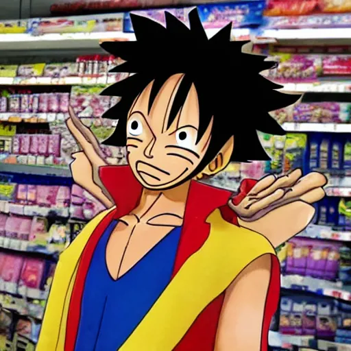 Image similar to luffy in Walmart