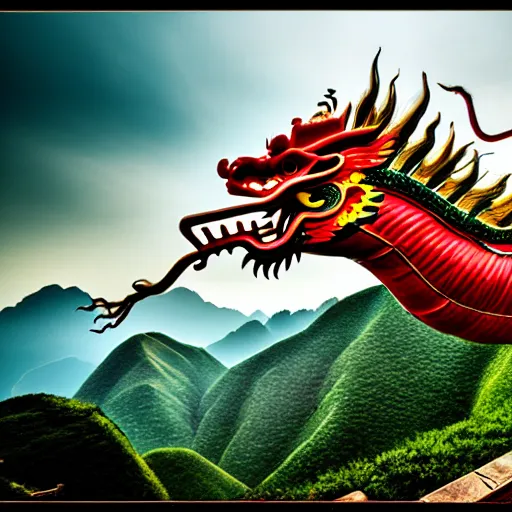 Image similar to Chinese dragon, landscape photography