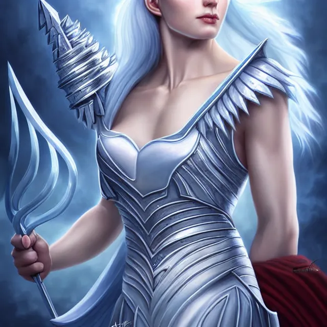 Prompt: beautiful ice queen warrior with ice powers artgerm anne stokes highly detailed 8 k hdr smooth sharp focus high resolution award - winning photo photorealistic