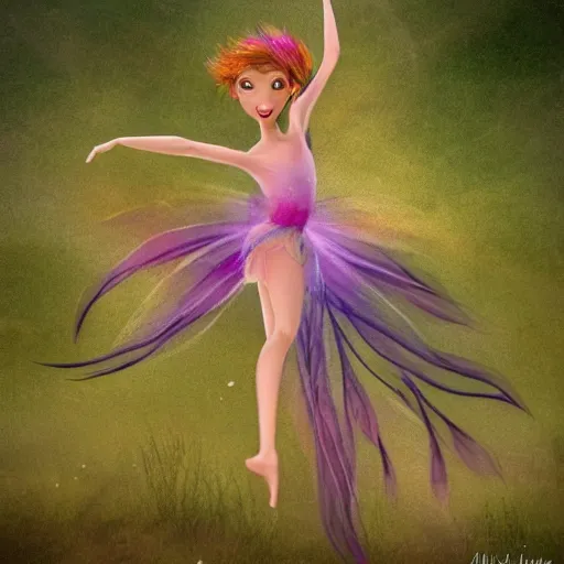 Image similar to a magical fairy that dances in the wind