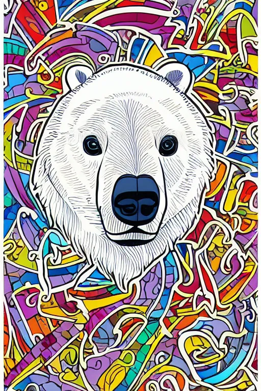 Image similar to Portrait of a polar bear, knight, medieval, sticker, colorful, illustration, highly detailed, simple, smooth and clean vector curves, no jagged lines, vector art, smooth