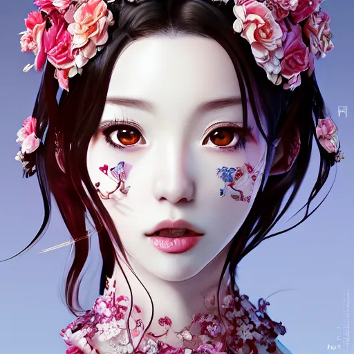 Prompt: the portrait of an absurdly beautiful, graceful, elegant, sophisticated, fashionable realistic anime idol made of cherries and white petals with tears, an ultrafine hyperdetailed illustration by kim jung gi, irakli nadar, intricate linework, bright colors, octopath traveler, final fantasy, unreal engine highly rendered, global illumination, radiant light, detailed and intricate environment