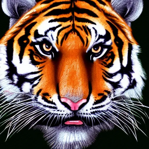 Prompt: very sad tiger, beautiful sticker illustration, soft pastel colors
