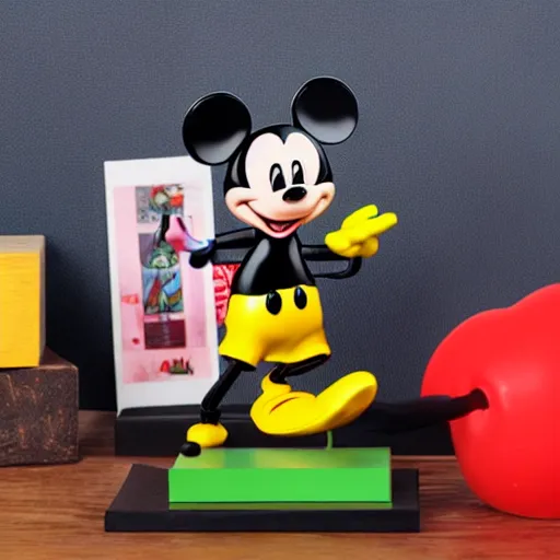 Image similar to mickey mouse stop motion vinyl action figure, plastic, toy