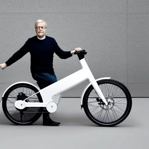 Image similar to jonathan ive dieter rams electric bike unboxing