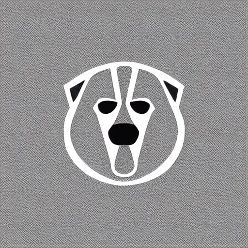 Image similar to minimal geometric dog logo by karl gerstner, monochrome, symmetrical