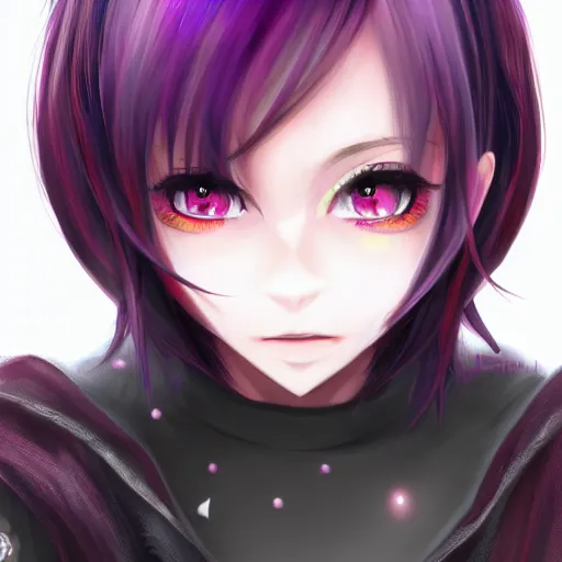 Beautiful anime girl as a evil witch with purple short | Stable Diffusion |  OpenArt
