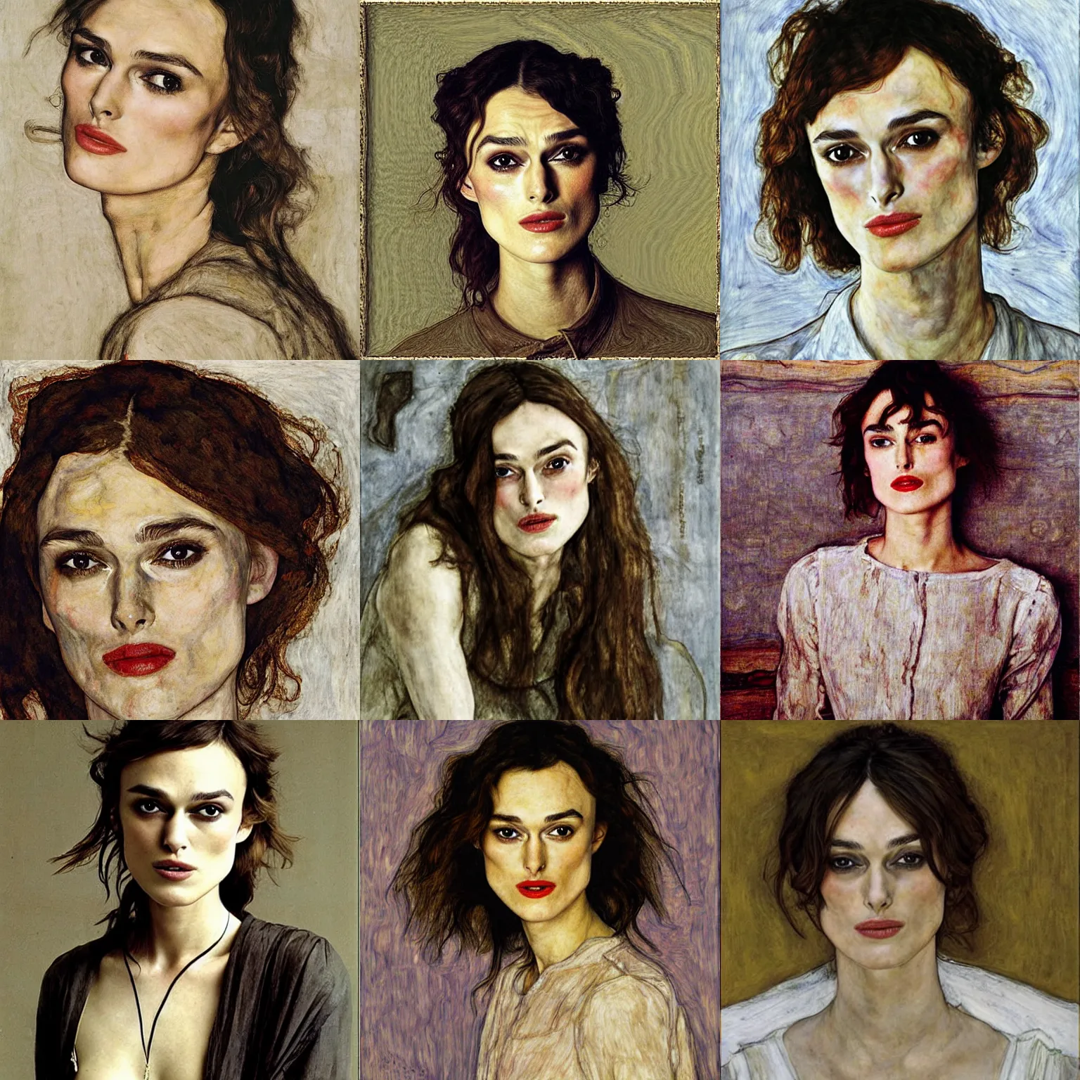 Prompt: Keira Knightley by Egon Schiele