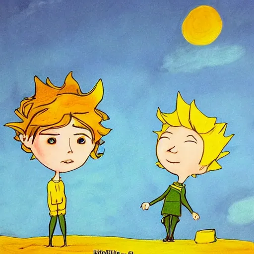 Image similar to the little prince, coraline art style