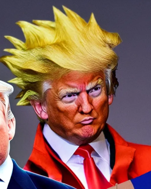 Image similar to super saiyan donald trump