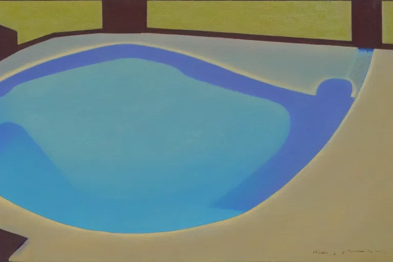 Image similar to a stunning wpa style painting of a prism floating at the bottom of a swimming pool, award winning art