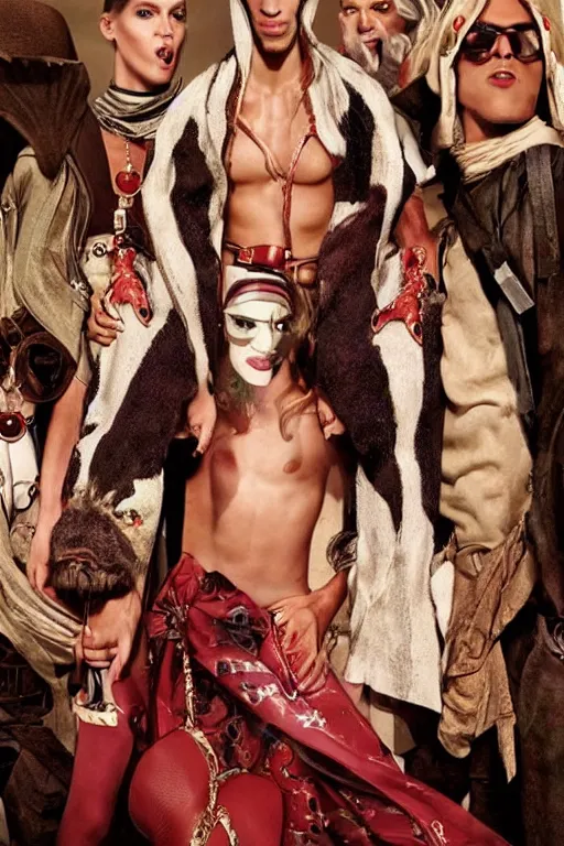 Image similar to dolce & gabbana campaign featuring jar jar binks as a female cowgirl, long eyeslashes, huge juicy lips, big seductive eyes, shot by mario testino, realistic vfx simulation