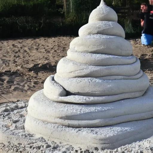 Prompt: pizza sand sculpture