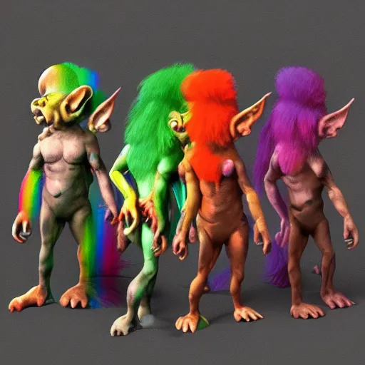 Prompt: painting of a goblin pride parade artstation rainbow color scheme