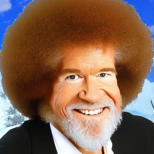 Prompt: bob ross in the nature by bob ross