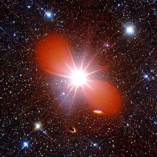 Prompt: astronomical photograph of a distant star that looks like a slice of chorizo