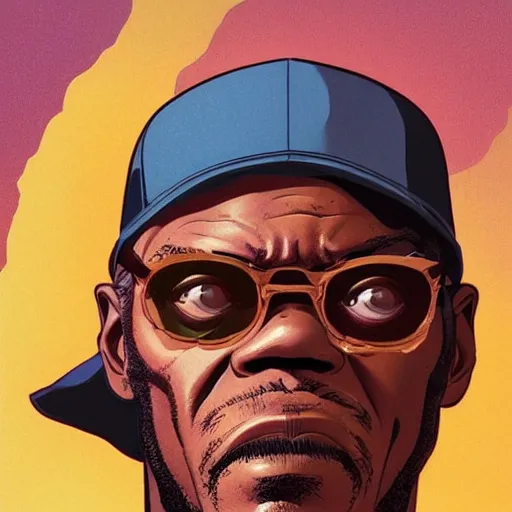 Prompt: a study of cell shaded portrait of Cartoonish Samuel L Jackson concept art, llustration, post grunge, concept art by josan gonzales and wlop, by james jean, Victo ngai, David Rubín, Mike Mignola, Laurie Greasley, highly detailed, sharp focus, alien, Trending on Artstation, HQ, deviantart, art by artgem