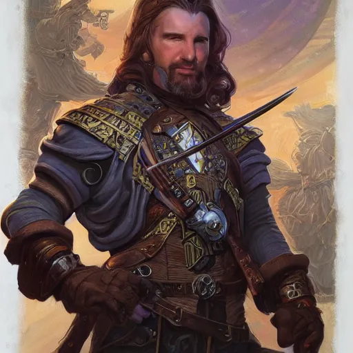 Image similar to portrait of a male rogue bard, fantasy art by donato giancola and magali villenueve and rossdraws, featured on cg society, reimagined by industrial light and magic, behance hd, movie still