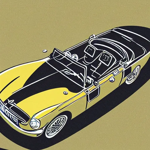 Image similar to illustration of a vintage mgb as an autobot