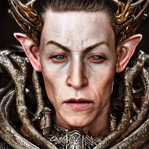 Image similar to 8K Photography from a Male muscled short haired Elven King by Jimmy Nelson