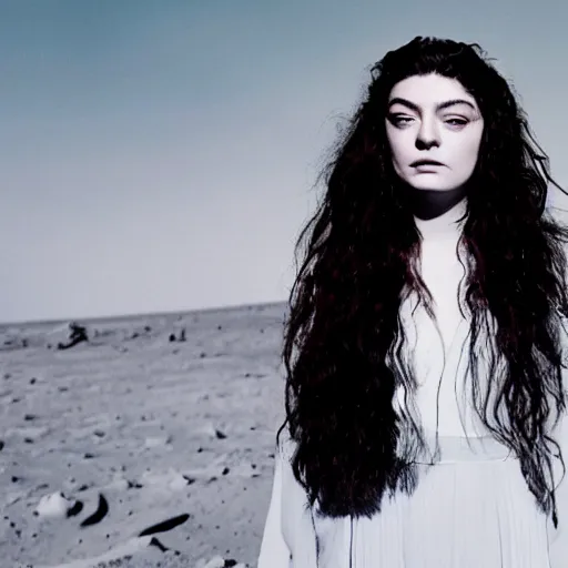 Prompt: Lorde on the moon